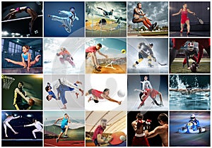 Collage about different kind of sports