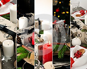 Collage of different photos for Christmas concept