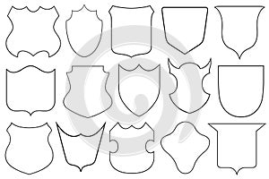 Collage of different shields illustration