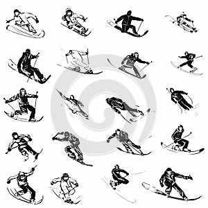Collage Of Different Skiers