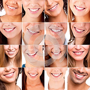 Collage of different smiles