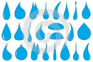 Collage of different water drops