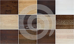 Collage of different wooden floor textures