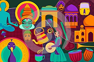 Collage displaying rich cultural heritage of India