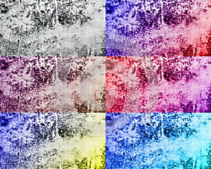 Collage Of Distressed halftone grunge colourful  texture -texture of concrete floor background for creation abstract photo