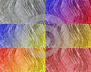 Collage Of Distressed halftone grunge colourful  texture -texture of concrete floor background for creation abstract photo