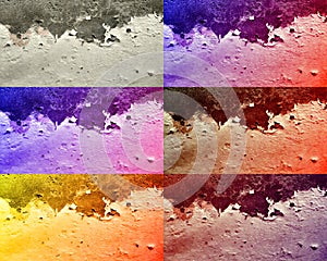 Collage Of Distressed halftone grunge colourful  texture -texture of concrete floor background for creation abstract photo