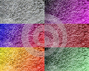 Collage Of Distressed halftone grunge colourful  texture -texture of concrete floor background for creation abstract photo