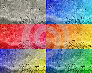 Collage Of Distressed halftone grunge colourful  texture -texture of concrete floor background for creation abstract photo