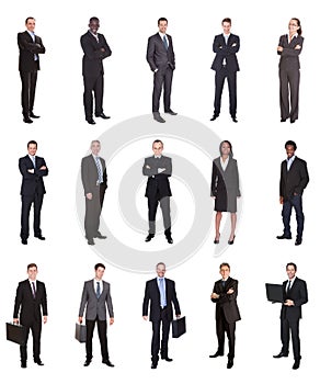 Collage of diverse businesspeople