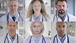 The Collage of Doctors Looking At the Camera