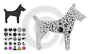 Collage Dog Icon of Flu Pathogens