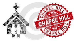 Collage Family Church with Textured Chapel Hill Seal