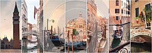 Collage of photo from Venice, Italy