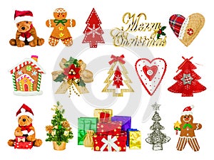 Collage of festive Christmas symbols