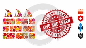 Collage Firewall Icon with Distress Live and Learn Seal