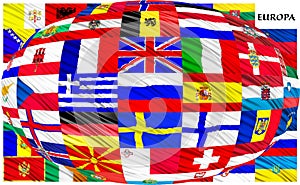 Collage of the flags of European countries