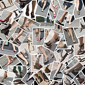 Collage about foot.