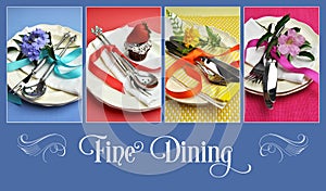 Collage of four fining dining images