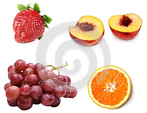 Collage from fresh ripe fruit