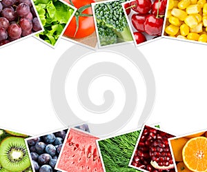 Collage of fruits and vegetables photos