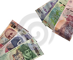 Collage of Gerorgian Lari banknotes