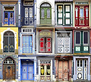 Collage of the Goslar doors. photo