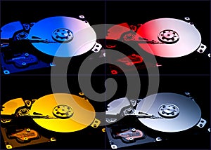 Collage hard computer disks