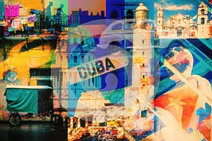 Collage of Havana Cuba images photo
