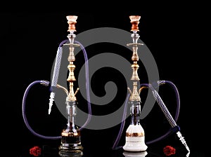 Collage hookah on a black background