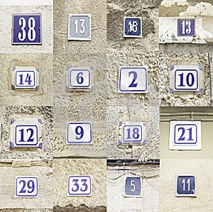 Collage of House numbers