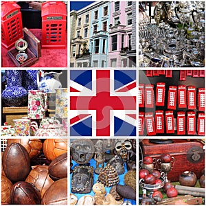 Collage of images of Portobello Road Market