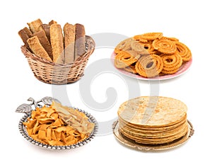 Collage of Indian Sweet And Salty Snack