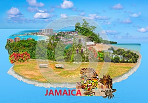 Collage about Jamaica - Caribbean island