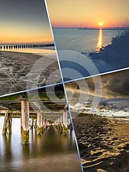 Collage of Leba, Baltic Sea, Poland