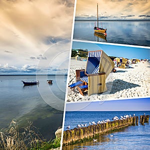 Collage of Leba, Baltic Sea, Poland