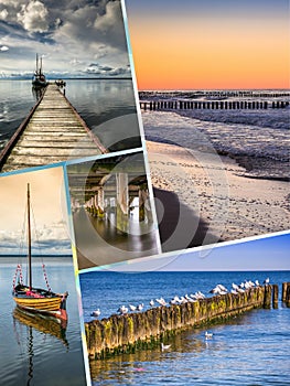 Collage of Leba, Baltic Sea, Poland