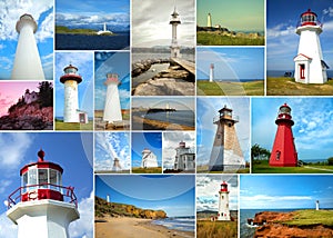 Collage of lighthouses