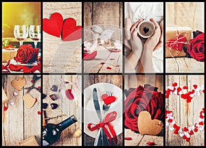 Collage of love and romance.