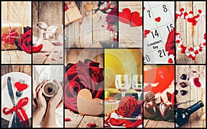 Collage of love and romance.