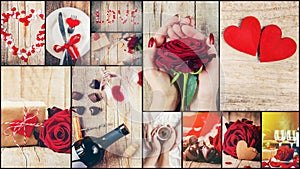 Collage of love and romance.