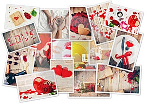 Collage of love and romance.