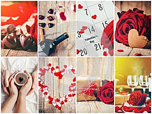 Collage of love and romance.