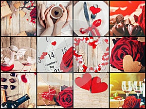 Collage of love and romance.