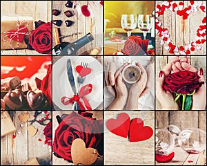 Collage of love and romance.