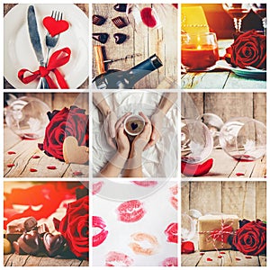 Collage of love and romance.