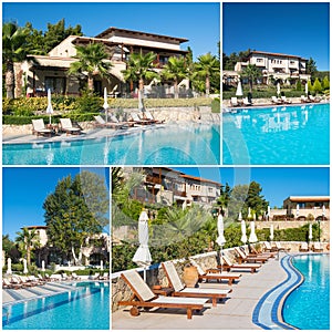 Collage of luxury touristic hotel