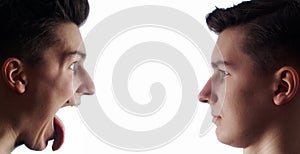 Collage. Madman and calm.