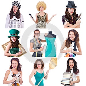 Collage of many faces from same model