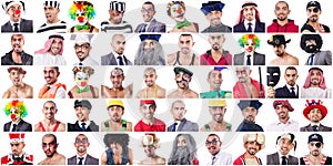 Collage of many faces from same model